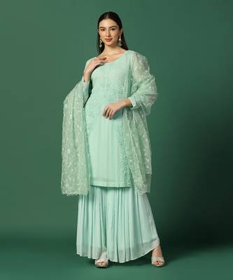 Pista Green Sharara Set 2