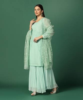 Pista Green Sharara Set 4