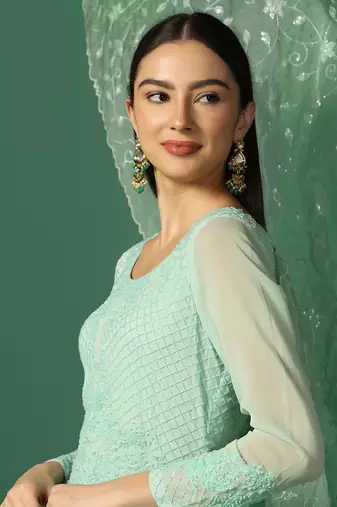 Pista Green Sharara Set