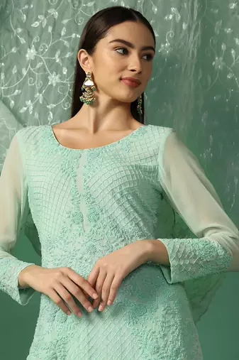 Pista Green Sharara Set