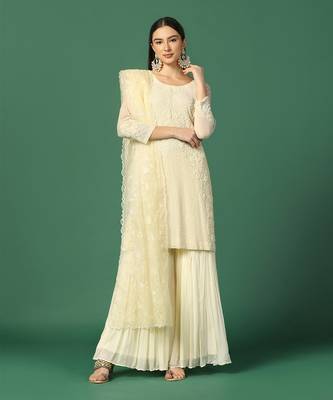 Cream Sharara Set 1
