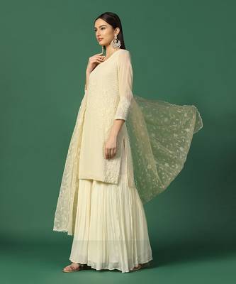 Cream Sharara Set 2