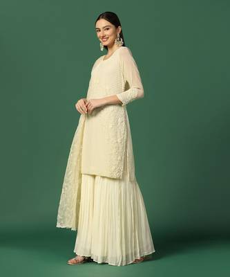 Cream Sharara Set 3