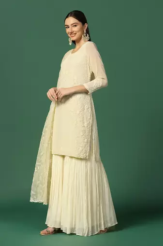 Cream Sharara Set