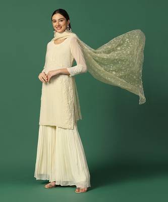 Cream Sharara Set 6