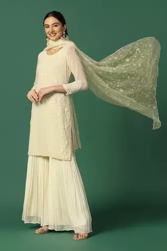 Cream Sharara Set