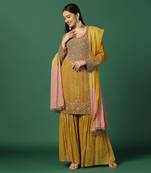 Haldi Embroidered Sharara Set 