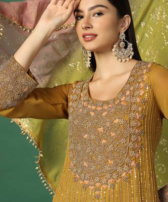 Haldi Embroidered Sharara Set  5