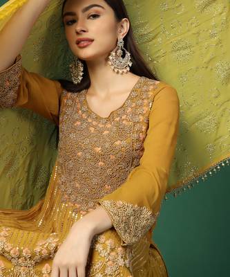Haldi Embroidered Sharara Set  6