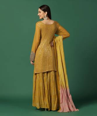 Haldi Embroidered Sharara Set  7