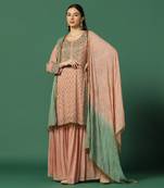 Pink Georgette Heavy Sharara Set