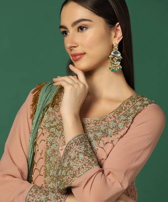 Pink Georgette Heavy Sharara Set 5