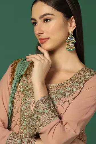 Pink Georgette Heavy Sharara Set