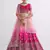  Pink Cording Thread Sequins Embroidered With Zari Work Net Semi Stitched Lehenga Choli And Dupatta