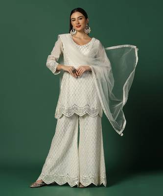 Cream Sharara Set 1