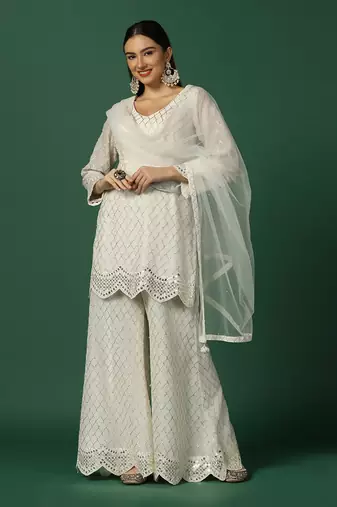 Cream Sharara Set