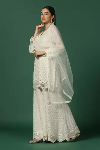 Cream Sharara Set