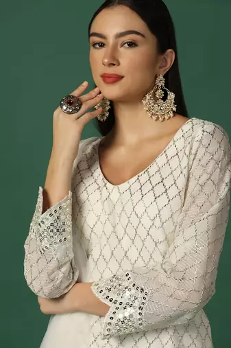 Cream Sharara Set