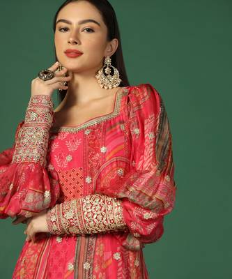 Shades Of Pink Anarkali With Gota Work 4
