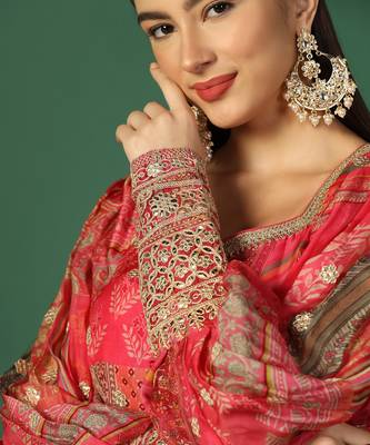 Shades Of Pink Anarkali With Gota Work 5