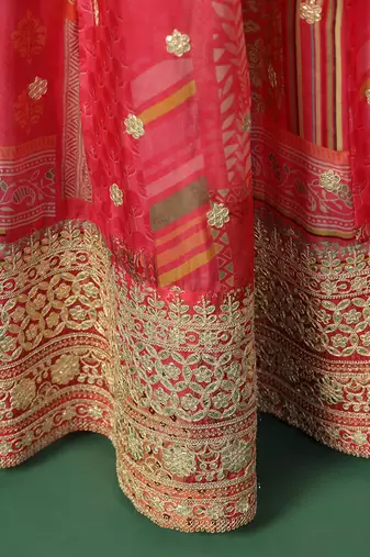 Shades Of Pink Anarkali With Gota Work