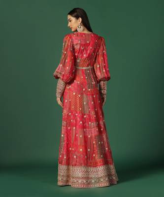 Shades Of Pink Anarkali With Gota Work 7
