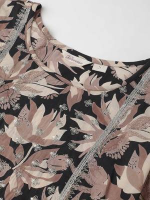 Black printed cotton ethnic-kurtis 2