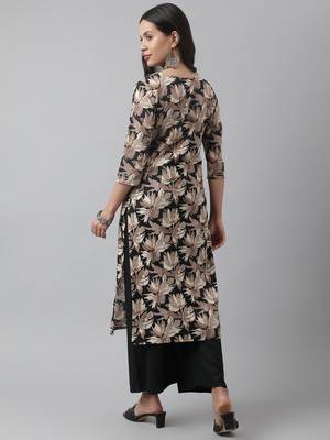 Black printed cotton ethnic-kurtis 4