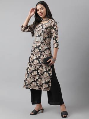 Black printed cotton ethnic-kurtis 5