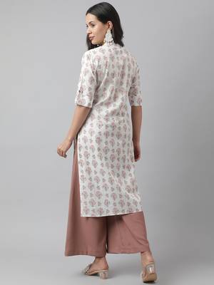 White printed cotton ethnic-kurtis 4