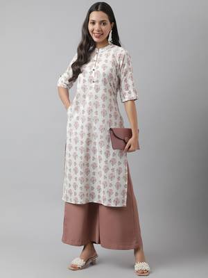 White printed cotton ethnic-kurtis 5