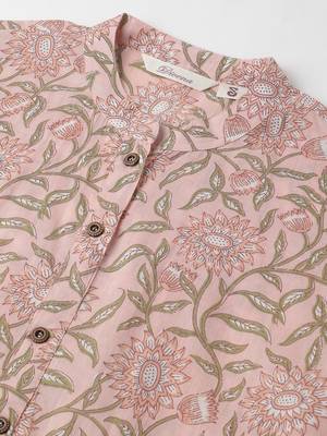 Pink printed cotton ethnic-kurtis 2