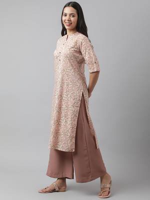 Pink printed cotton ethnic-kurtis 3