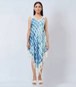 Blue Tie-Dye Handkerchief Dress