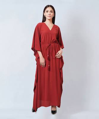 Russet Lurex Full Length Kaftan 2
