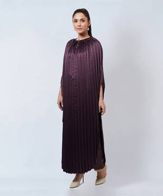 Purple Asymmetrical Pleated Kaftan 2