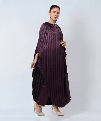 Purple Asymmetrical Pleated Kaftan 3