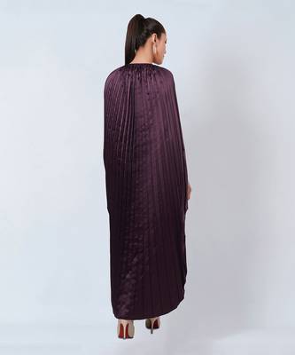 Purple Asymmetrical Pleated Kaftan 5