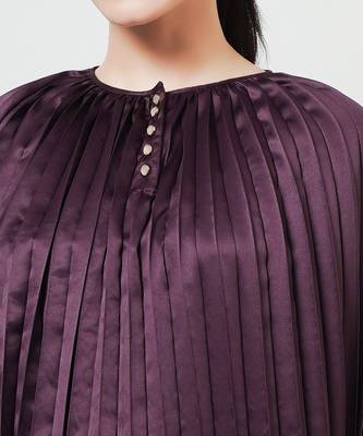 Purple Asymmetrical Pleated Kaftan 6