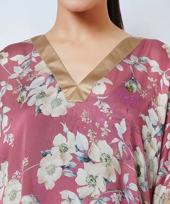 Blush Pink And Gold Floral Kaftan 7