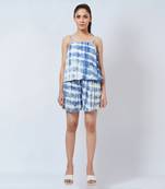 Blue Tie-Dye Camisole And Shorts Set