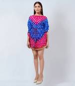 Pink And Blue Bandhani Tunic