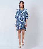 Azure Blue And White Paisley Tunic