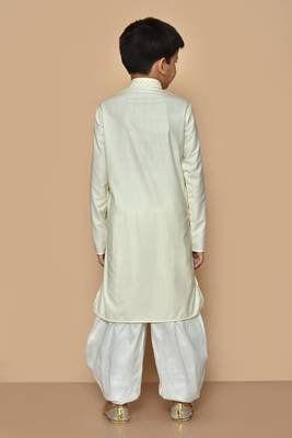 Fawn embroidered cotton boys-dhoti-kurta 5