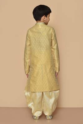 Fawn printed jacquard boys-dhoti-kurta 2