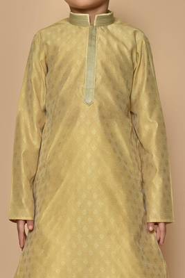 Fawn printed jacquard boys-dhoti-kurta 3