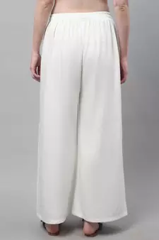 Off white Rayon flared palazzo