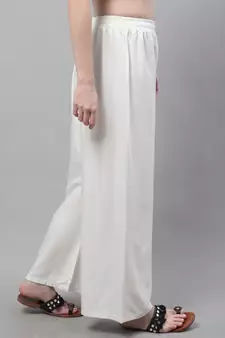 Off white Rayon flared palazzo
