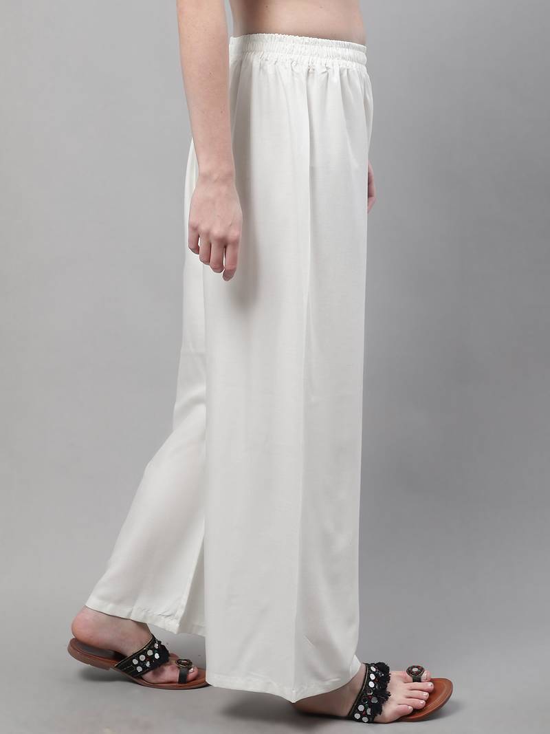 Off white Rayon flared palazzo