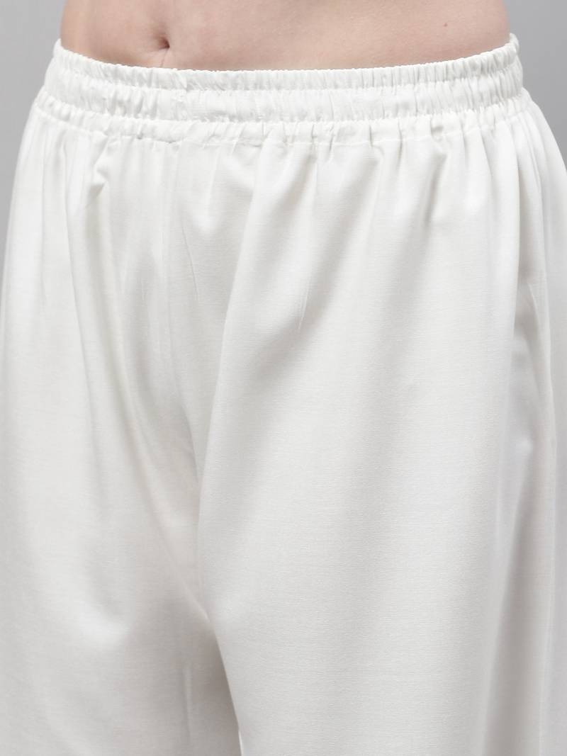 Off white Rayon flared palazzo